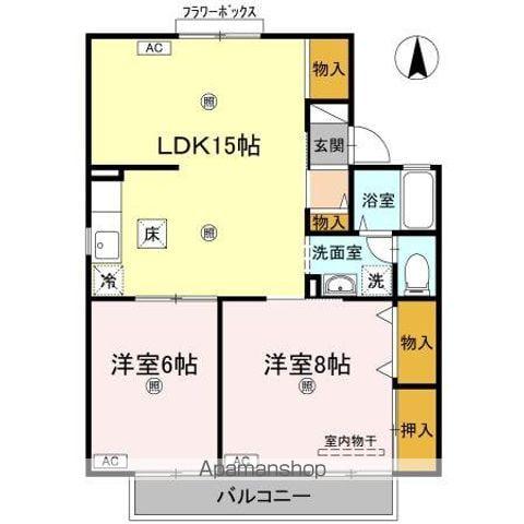 セジュール村田(2LDK/2階)の間取り写真