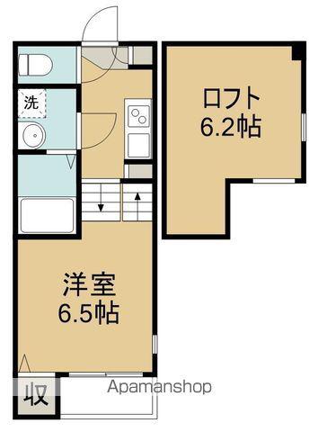 ハーモニーテラス新田Ⅵ(1K/2階)の間取り写真