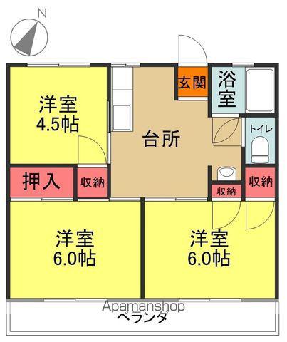 ヒルズ21鶴見坦(3DK/5階)の間取り写真