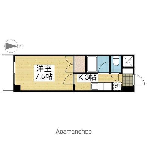 ベルメゾン久万の台(1K/4階)の間取り写真