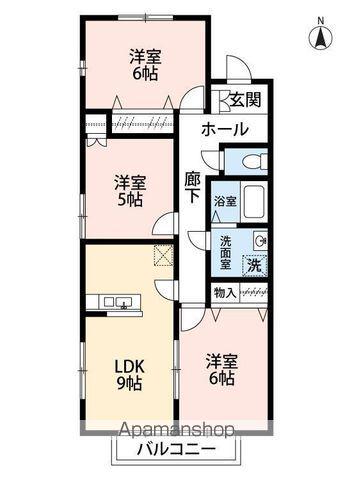 ヴェルドミール逆井(3DK/1階)の間取り写真