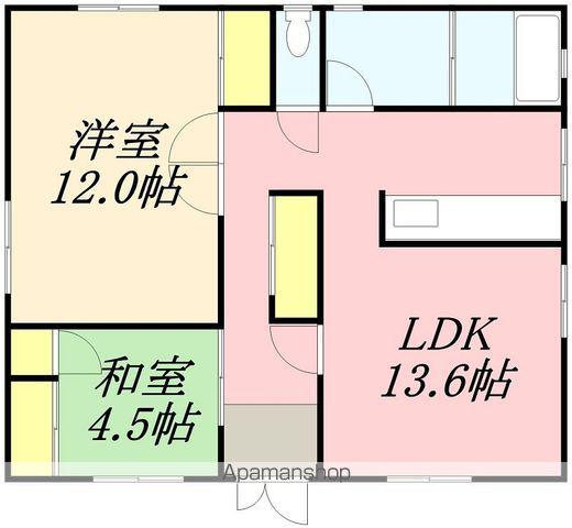 富岡町2丁目59番AP(2LDK/2階)の間取り写真