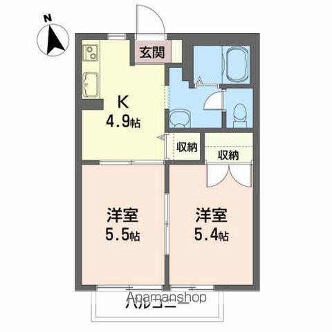 WAGATUMAコーポ A(2K/1階)の間取り写真