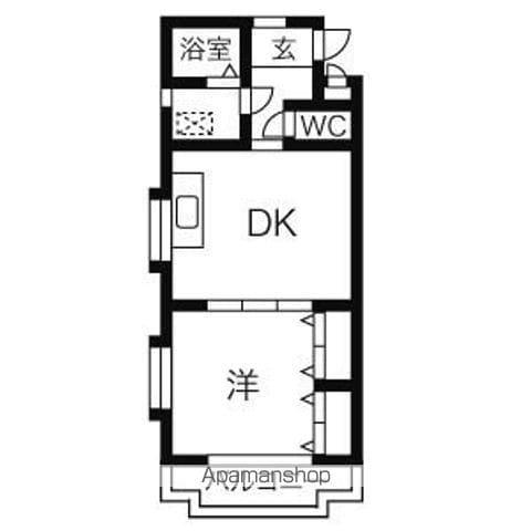 レジデンス鳥居松A(1LDK/1階)の間取り写真