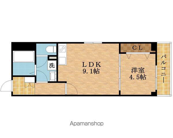 アルカンシェルコート緑橋(1LDK/1階)の間取り写真