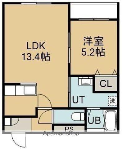 SOLEIL LEVANT(1LDK/1階)の間取り写真