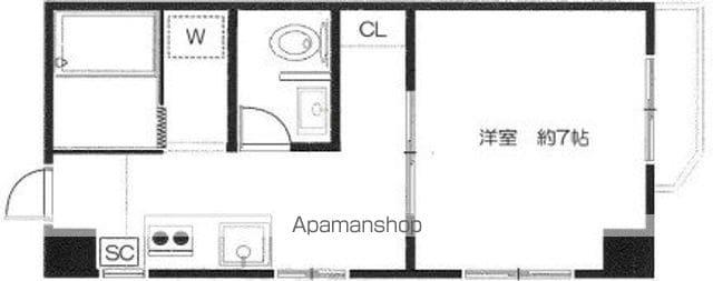 フォンテーヌ(1K/2階)の間取り写真