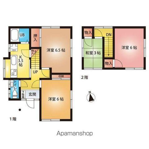 西武鉄道多摩湖線 一橋学園駅 徒歩15分 2階建 築62年(4K)の間取り写真