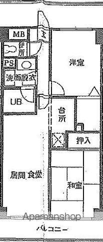 メゾンカメリア(2LDK/3階)の間取り写真