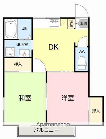 メゾンドール中山(2DK/2階)の間取り写真