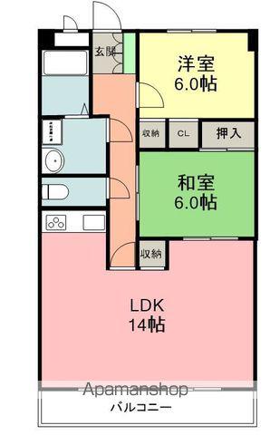 ピボットマンション池下(2LDK/2階)の間取り写真