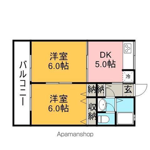 レトア花華(2DK/2階)の間取り写真