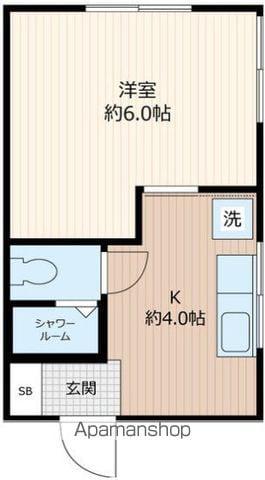 コーポフジ(1K/2階)の間取り写真