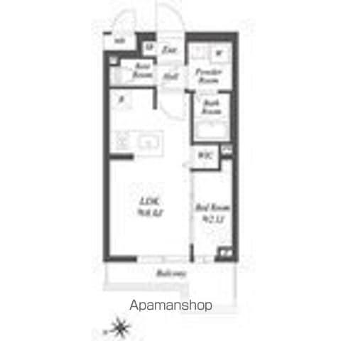 ブランシエスタ用賀(1LDK/4階)の間取り写真