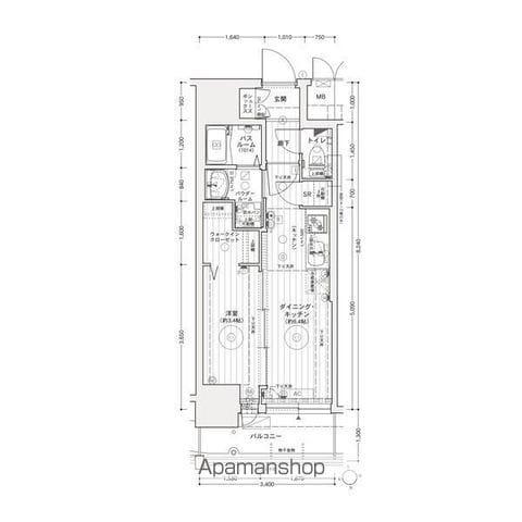 エステムコート名古屋上前津(1DK/15階)の間取り写真