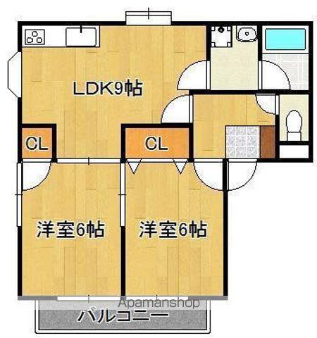 ウィンズヒル明里Ⅰ(2LDK/1階)の間取り写真
