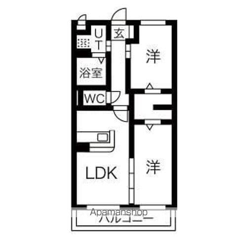 アイティーオーレジデンス東旭が丘(2LDK/1階)の間取り写真