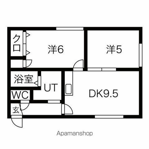 クリスタルハイツR1(2DK/2階)の間取り写真