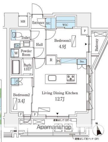 シーズンフラッツ浅草六丁目(2LDK/4階)の間取り写真
