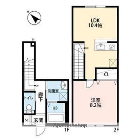 メゾンドプルーン北山(1LDK/1階)の間取り写真