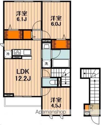 府中市日進町2丁目(3LDK/2階)の間取り写真