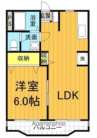 フローラ大橋(1LDK/1階)の間取り写真