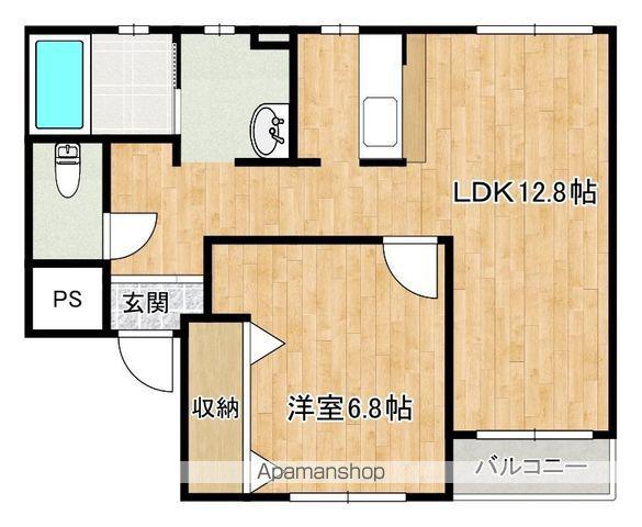 メゾン林(1LDK/2階)の間取り写真