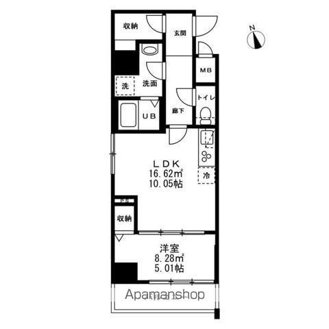 モアナレジデンス(1LDK/4階)の間取り写真
