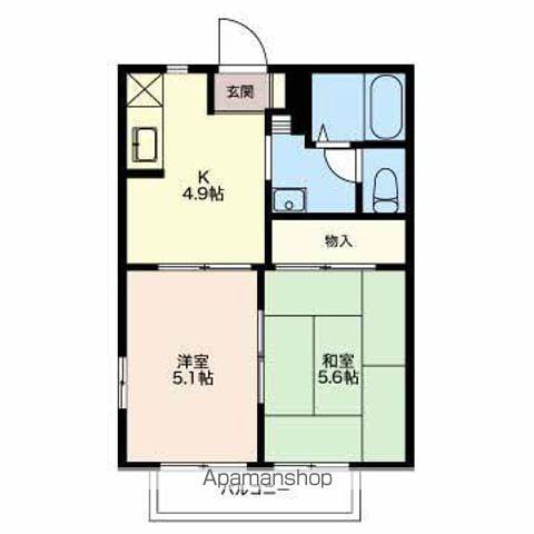 フレグランスサンモール A(2K/2階)の間取り写真