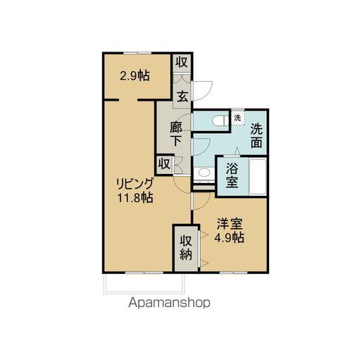 はなぶさハイツ(1SDK/1階)の間取り写真