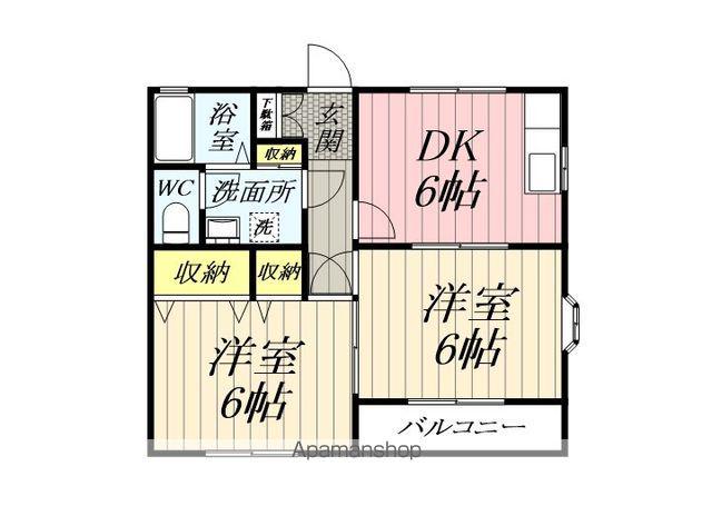 レユスイール3(2DK/2階)の間取り写真