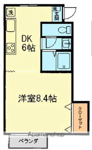 EKハイツⅡ(1DK/2階)の間取り写真