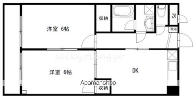 ロイヤルパレス(2DK/3階)の間取り写真