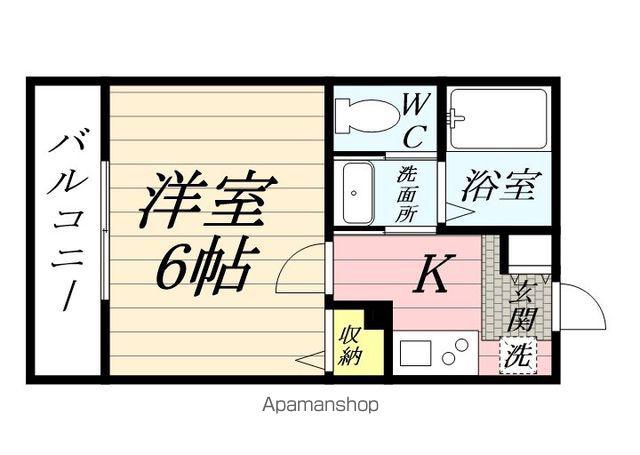 蓮田市東4丁目アパート(1K/3階)の間取り写真