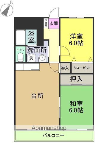 セントラルヒルズⅠ(2LDK/3階)の間取り写真