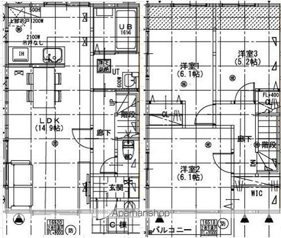グランソフィア北沢(3LDK/1階)の間取り写真