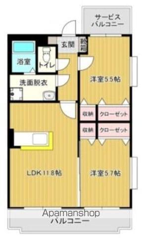 サンクレール(2LDK/1階)の間取り写真