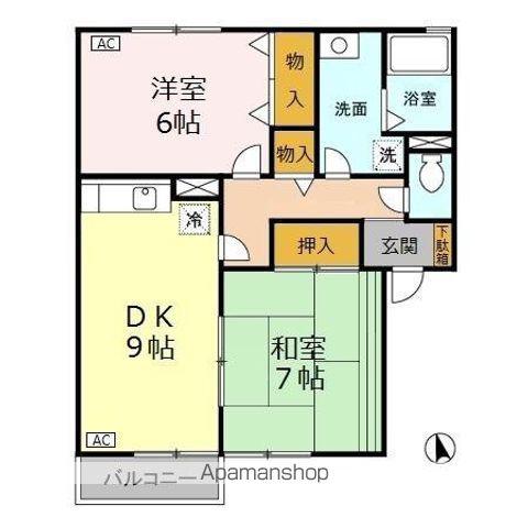 グランシャリオ(2LDK/1階)の間取り写真