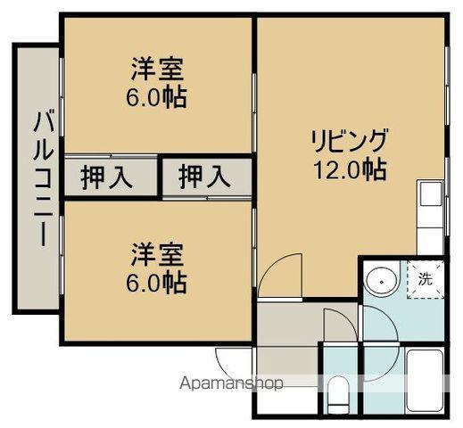 ハイツ河田B(2LDK/2階)の間取り写真