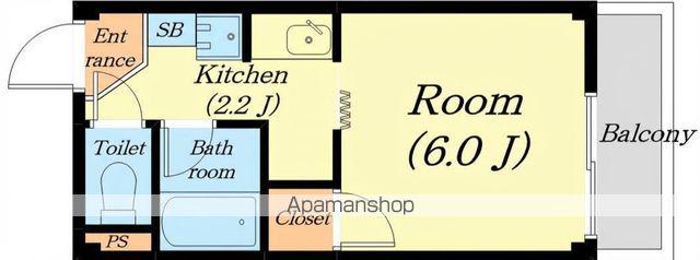 サラ・デ・グラシア(1K/2階)の間取り写真