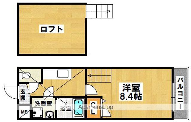 フィオーレ東上野芝(1K/2階)の間取り写真