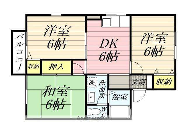 リヴェールⅢ(3DK/2階)の間取り写真