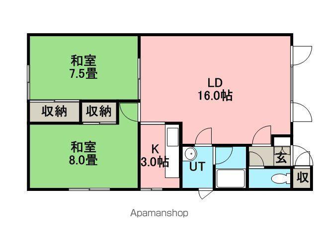 遠藤アパート(2LDK/2階)の間取り写真