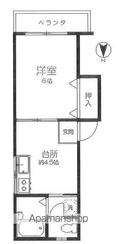 メゾン福利(1DK/2階)の間取り写真