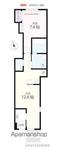 QUIET CRAB HOUSE TOGETHER新子安(1LDK/2階)の間取り写真