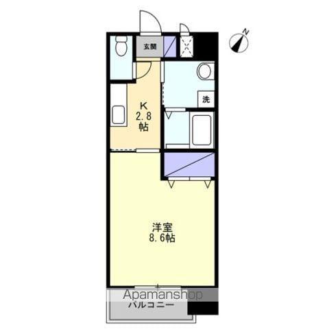 ミモザヒルズ錦町(1K/3階)の間取り写真