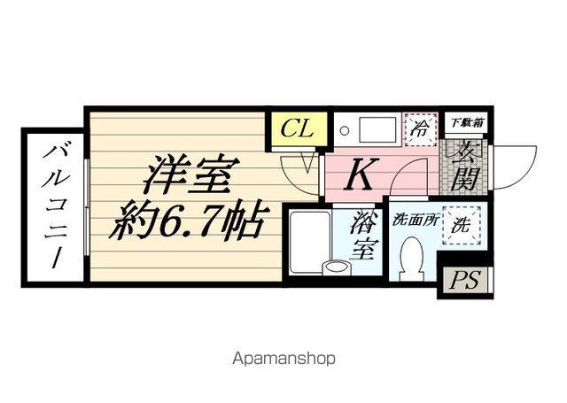 リヴシティ横浜東ベイサイド(1K/6階)の間取り写真