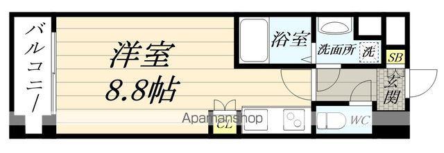 ラピスラズリ上杉(ワンルーム/5階)の間取り写真