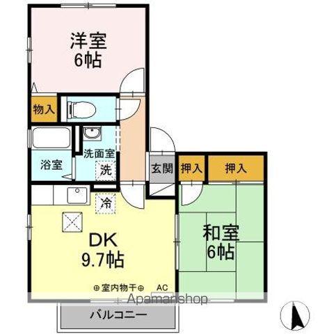 メゾンドルチェ C(2DK/1階)の間取り写真