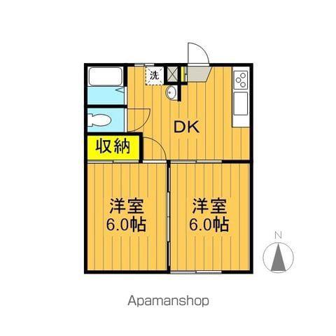 五百川ハイツ(2DK/2階)の間取り写真